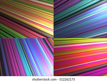 Set Glowing color neon light lines 
