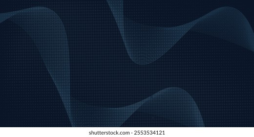 Set of glowing golden dots glitter overlapping on dark blue background. Collection of luxury and elegant halftone pattern with copy space. Vector design for cover template, poster, banner, print ad