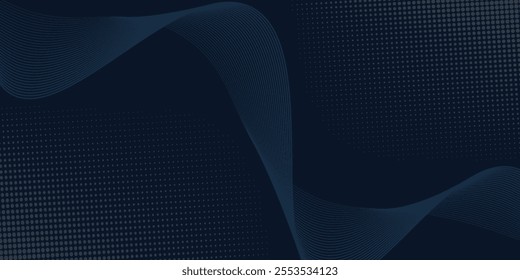 Set of glowing golden dots glitter overlapping on dark blue background. Collection of luxury and elegant halftone pattern with copy space. Vector design for cover template, poster, banner, print ad