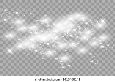 Set of glowing lights effects isolated on transparent background. Sun flash with rays and spotlight. Glow light effect. Star burst with sparkles.