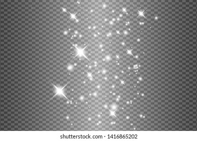 Set of glowing lights effects isolated on transparent background. Sun flash with rays and spotlight. Glow light effect. Star burst with sparkles.