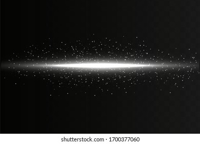 Set of glowing lights effects isolated on dark background. Sun flash with rays and spotlight. Glow light effect. Star burst with sparkles.