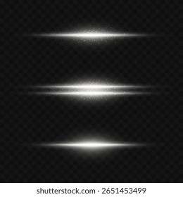 Set of glowing lines of light. Light laser and neon effects.