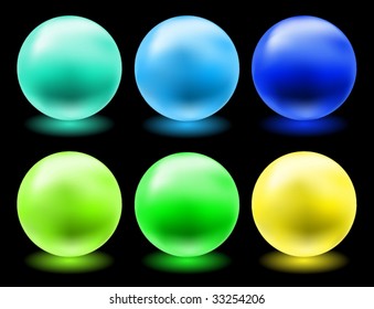 set of glowing magic glass balls for individual use