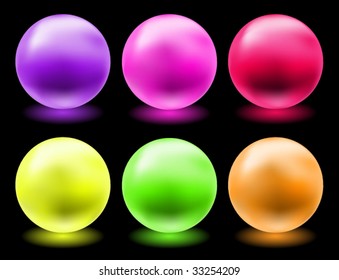 set of glowing magic glass balls for individual use