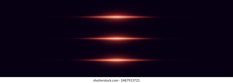 Set of glowing neon lines. The glare of a light beam.	