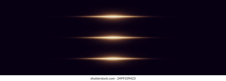 Set of glowing neon lines. The glare of a light beam.
