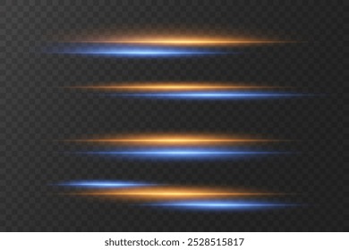 Leuchtende Neonlinien. Magischer Lichtblitz von Laserlicht. Vektorgrafik