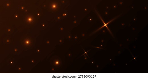 Set of glowing sparks glitter special light effects isolated on dark background for magic energy celebration abstract design