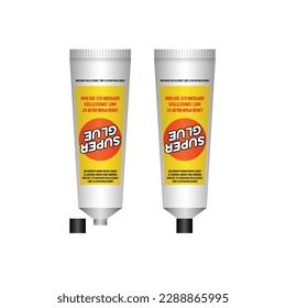 set of glue sticks bottle tube or glue packages stationary isolated