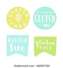 Set of gluten free badges. Can be used for packaging design