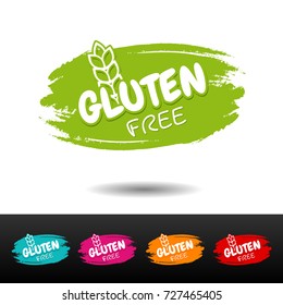 Set of Gluten free badges. Vector hand drawn labels. 