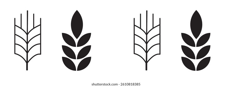 Set of Gluten free label vector icons set. No wheat symbols templates design for gluten free food package or dietetic product nutrition sign. Vector Illustration. Vector Graphic.