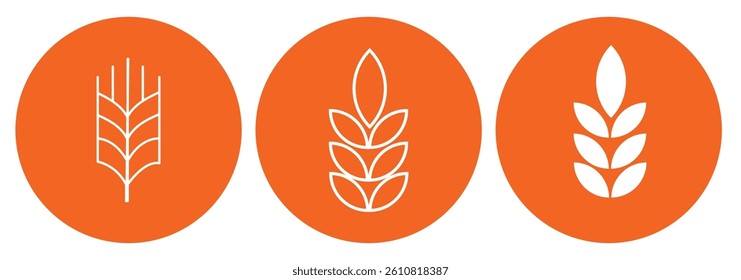 Set of Gluten free label vector icons set. No wheat symbols templates design for gluten free food package or dietetic product nutrition sign. Vector Illustration. Vector Graphic.