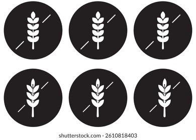 Set of Gluten free label vector icons set. No wheat symbols templates design for gluten free food package or dietetic product nutrition sign. Vector Illustration. Vector Graphic.