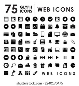 Set Glyph Icon for Mobile Apps, Web Apps, Office, Business. Collection Modern Gradient Icon Minimalist