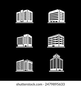 Set glyph icons of apartment house