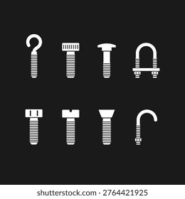 Set glyph icons of bolts