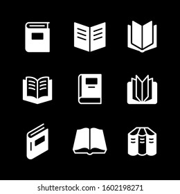 Set glyph icons of book