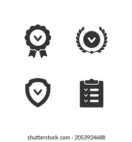 Set glyph icons of check mark