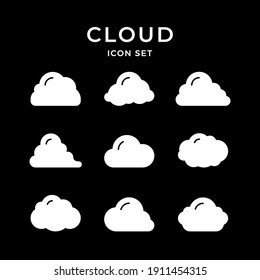 Set glyph icons of cloud