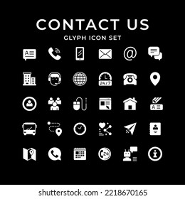 Set glyph icons of contact us
