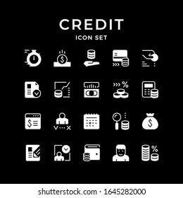 Set glyph icons of credit