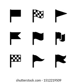 Set glyph icons of flag