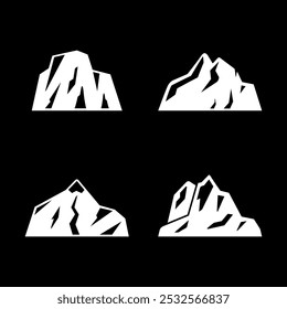 Set glyph icons of mountains