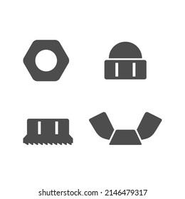 Set glyph icons of nuts