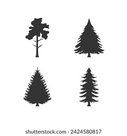 Set glyph icons of pine