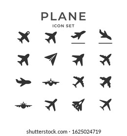 Set glyph icons of plane