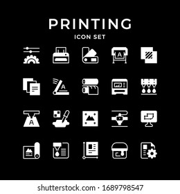 Set glyph icons of printing