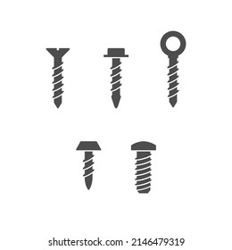 Set glyph icons of screws