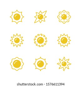 Set glyph icons of sun