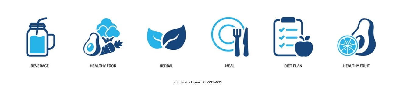 Conjunto de iconos de glifos sólidos relacionados con la dieta, estilo de vida saludable, desintoxicación, nutrición. Pixel perfecto sobre fondo transparente