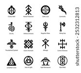 Set of Glyph Style Protection Symbols Icons 

