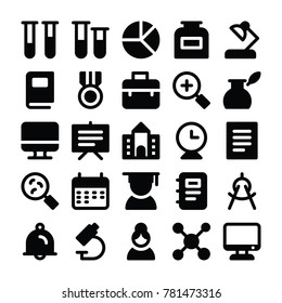 
Set of Glyphs Vector Education and Knowledge Icons 
