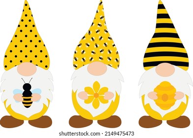 Establecer ilustración vectorial de las abejas de Gnomes