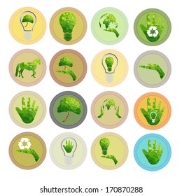 set of go green icon