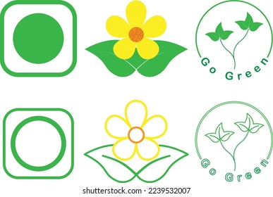 Set of Go Green.With various variant set of icon of Go Green