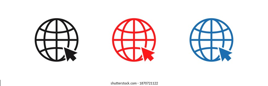 Set of Go to web icon on white. vector illustration