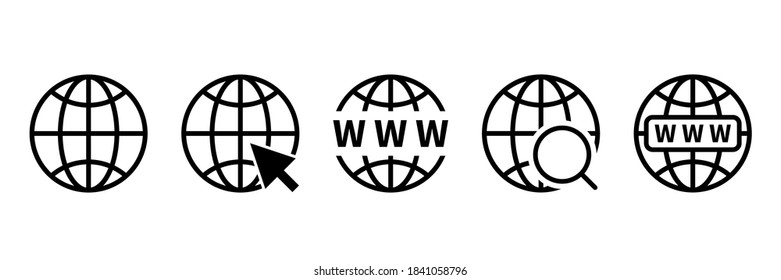 Set of Go to Website/Internet Icon. Vector Design Illustration.