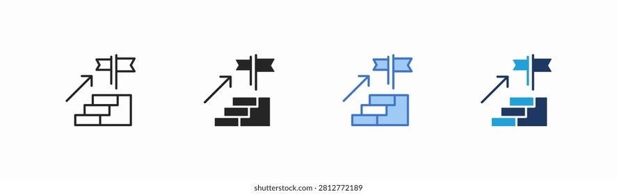 Set of goal icon collection in multiple style. Icon suitable for web and mobile application
