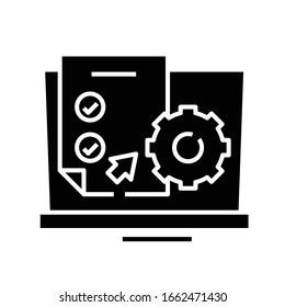 Set goals black icon, concept illustration, vector flat symbol, glyph sign.