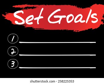 Set Goals Blank List, vector concept background