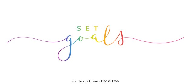 SET GOALS brush calligraphy banner