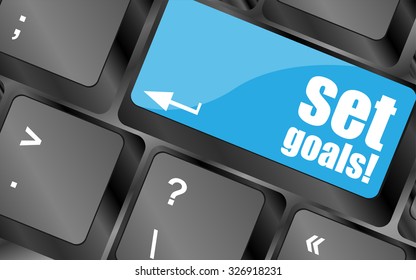 set goals button on keyboard - business concept, vector illustration
