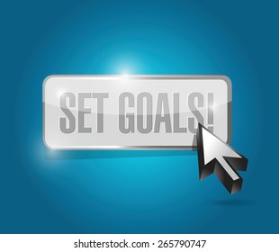 set goals button sign concept illustration design over blue