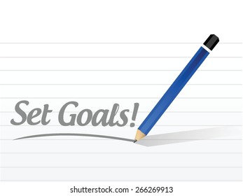 set goals message sign concept illustration design over white